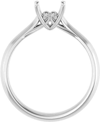 14K White  5.5 mm Square Solitaire Engagement Ring Mounting (2)