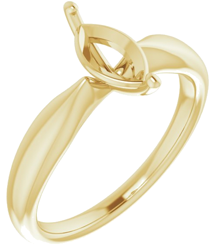 14K Yellow  9x4.5 mm Marquise Solitaire Engagement Ring Mounting (1)