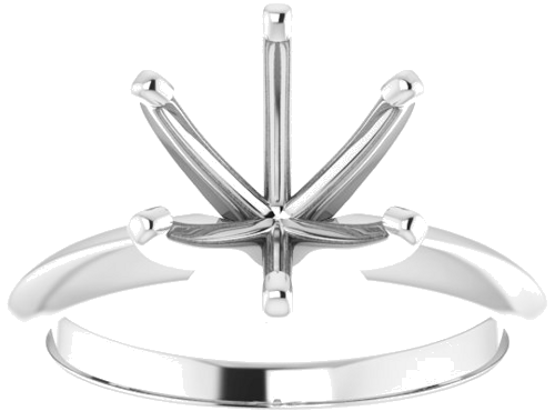 Platinum 8.6-9.1 mm Round 6-Prong Solitaire Ring Mounting (3)