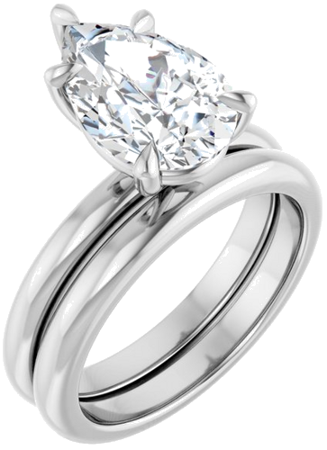 14K White 12x8 mm Pear Solitaire Engagement Ring Mounting (6)