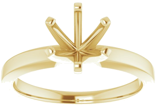 14K Yellow 7 mm Round Solitaire Engagement Ring Mounting (3)