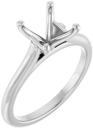 14K White 8.2 mm Round Solitaire Engagement Ring Mounting (1)