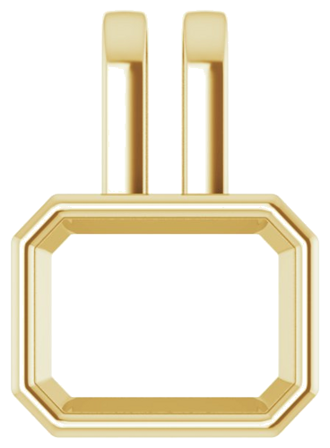 14K Yellow 8x6 mm Emerald Pendant Mounting (1)