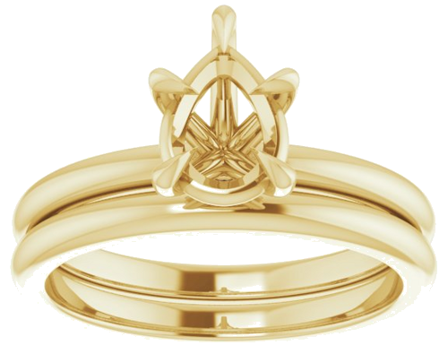 14K Yellow 8x6 mm Pear Solitaire Engagement Ring Mounting (8)