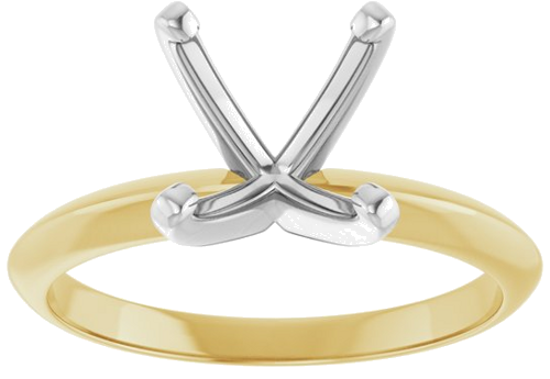 14K Yellow White 8.6-9.1 mm Round 4-Prong Light Solitaire Ring Mounting (3)
