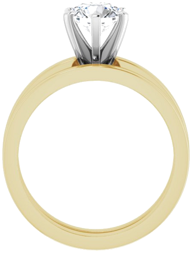 14K Yellow White 6.5 mm Round Solitaire Engagement Ring Mounting (7)