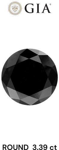 3.39 carat Fancy Black-VVS2 Excellent cut Natūralus Round Deimantas (1)