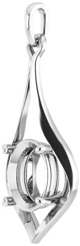 14K White  10x8 mm Oval Pendant Mounting (2)