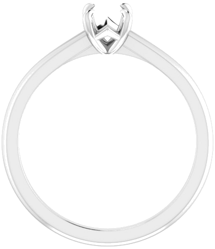 14K White 7x5 mm Oval Solitaire Engagement Ring Mounting (2)