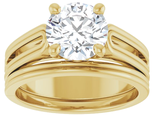 14K Yellow 8 mm Round Solitaire Engagement Ring Mounting (8)