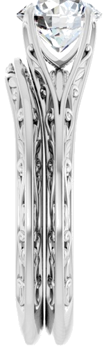Sužadėtuvių Žiedas „Solitaire“ 585 Baltojo Aukso Round 6.5mm (9)