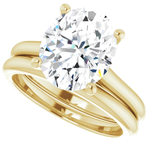 14K Yellow 11x9 mm Oval Solitaire Engagement Ring Mounting (10)