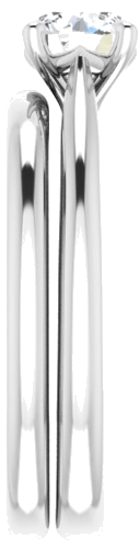 Sužadėtuvių Žiedas „Solitaire“ 585 Baltojo Aukso Round 5.5mm (9)