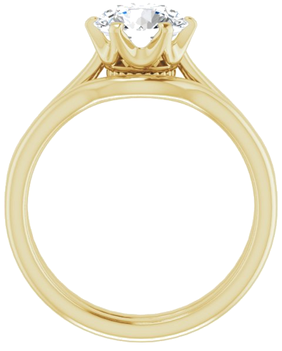 14K Yellow 7.4 mm Round Engagement Ring Mounting (7)