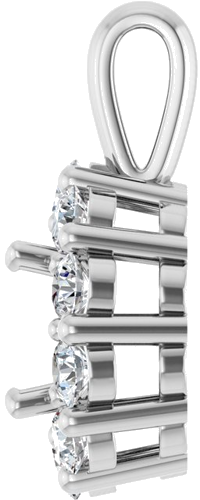 Pakabukas „Halo-Style“ 585 Baltojo Aukso Round 6.5mm (3)