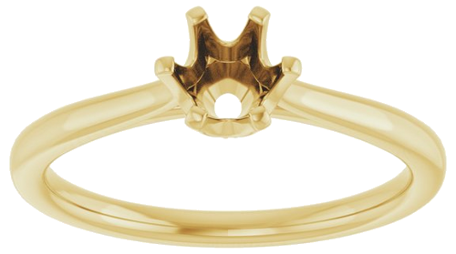 14K Yellow 5.2 mm Round Engagement Ring Mounting (2)