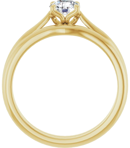 14K Yellow  5.2 mm Round Solitaire Engagement Ring Mounting (7)