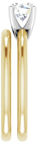 Sužadėtuvių Žiedas „Solitaire“ 585 Baltojo Ir Geltonojo Aukso Round 5.8mm (9)