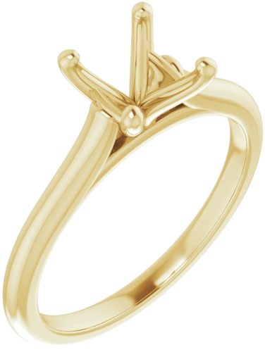 14K Yellow 7 mm Round Solitaire Engagement Ring Mounting (1)