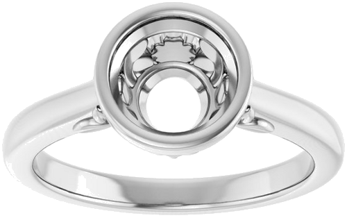 14K White 7 mm Round Solitaire Engagement Ring Mounting (3)