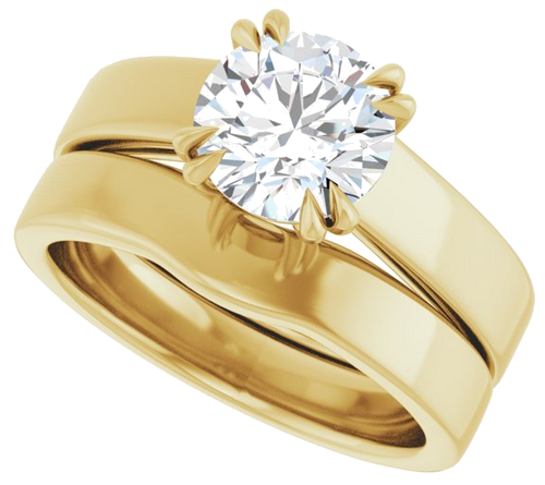 14K Yellow 7.4 mm Round Engagement Ring Mounting (10)