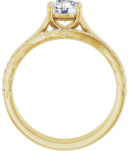 Sužadėtuvių Žiedas „Solitaire“ 585 Geltonojo Aukso Round 5.8mm (7)