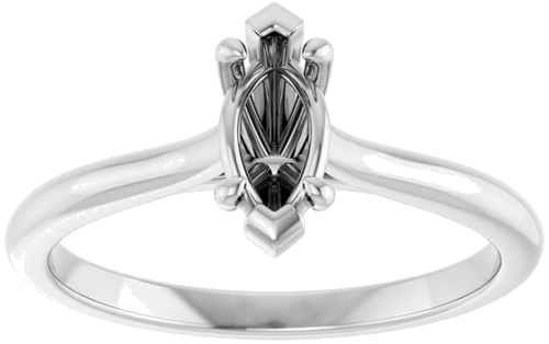 Sužadėtuvių Žiedas „Solitaire“ 585 Baltojo Aukso Marquise 8mm x 4mm (3)