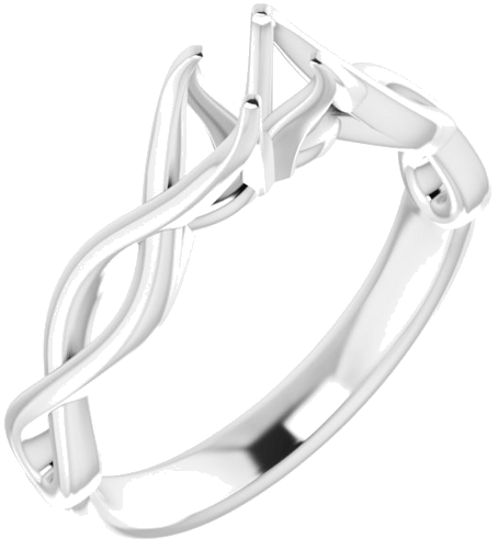 14K White 4.4 mm Round Solitaire Engagement Ring Mounting (1)