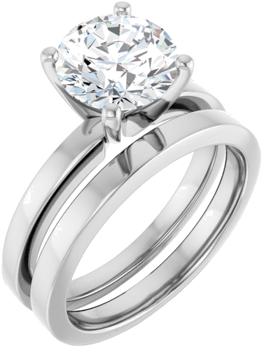 Sužadėtuvių Žiedas „Solitaire“ 585 Baltojo Aukso Round 8.2mm (6)