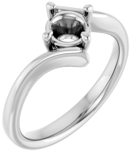 14K White  5.8 mm Round Solitaire Engagement Ring Mounting (1)