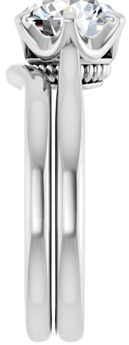 Sužadėtuvių Žiedas „Solitaire“ 585 Baltojo Aukso Round 8mm (9)