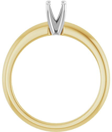 14K Yellow   White  4.1 mm Round Solitaire Engagement Ring Mounting (2)
