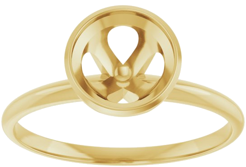 Sužadėtuvių Žiedas „Solitaire“ 585 Geltonojo Aukso Round 7mm (3)