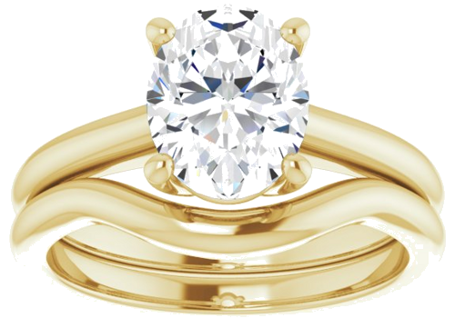 Sužadėtuvių Žiedas 585 Geltonojo Aukso Oval 9mm x 7mm (8)