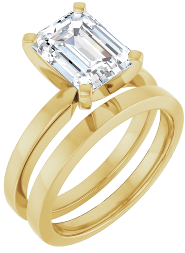 14K Yellow 9x7 mm Emerald Solitaire Engagement Ring Mounting (6)