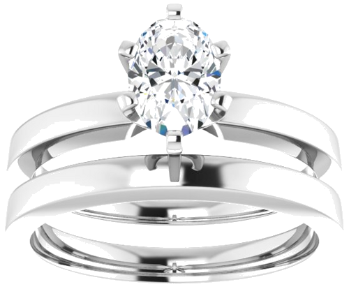 10K White 7x5 mm Oval Solitaire Engagement Ring Mounting (8)