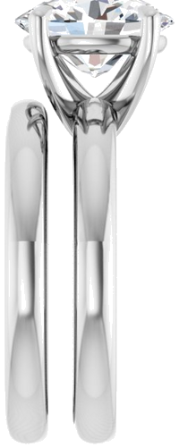 14K White 10x8 mm Oval Solitaire Engagement Ring Mounting (9)