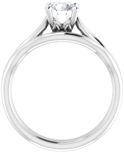 14K White  6 mm Round Solitaire Engagement Ring Mounting (7)