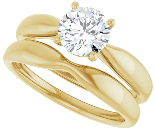 14K Yellow  6.5 mm Round Solitaire Engagement Ring Mounting (10)