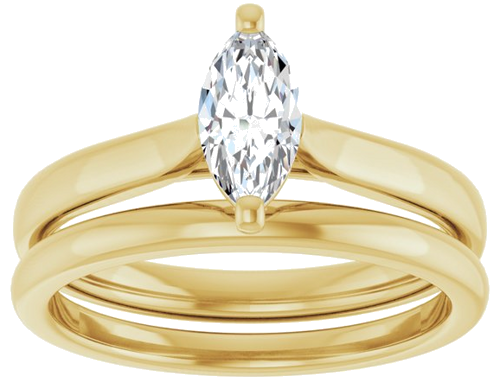 Sužadėtuvių Žiedas 14k yellow gold Marquise 8mm x 4mm (8)