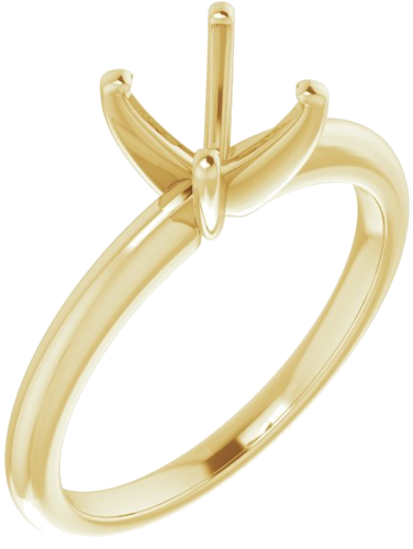 Sužadėtuvių Žiedas „Solitaire“ 585 Geltonojo Aukso Cushion 6mm (1)