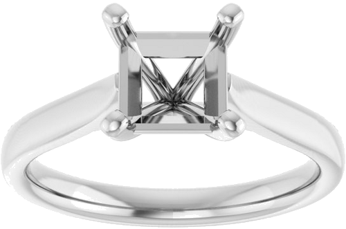 Sužadėtuvių Žiedas „Solitaire“ 585 Baltojo Aukso Square 6mm (3)