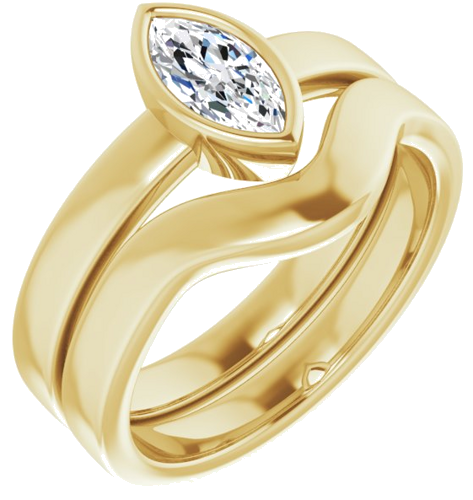 Sužadėtuvių Žiedas „Solitaire“ 585 Geltonojo Aukso Marquise 8mm x 4mm (6)