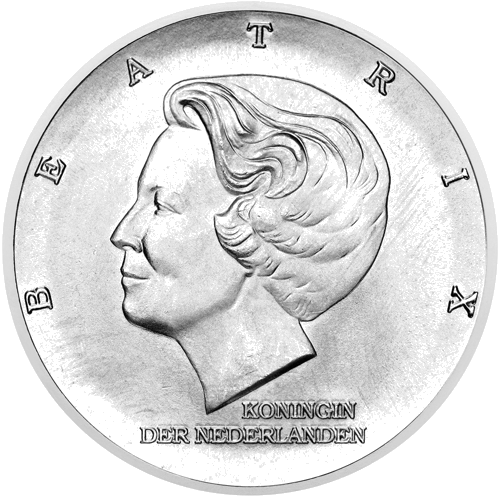 10 Guldenų Beatričė Maršalo plano jubiliejus 1997 Nyderlandai sidabrinė moneta (2)