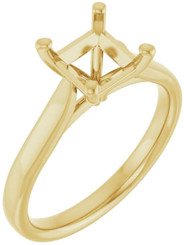 14K Yellow 6 mm Square Engagement Ring Mounting (1)