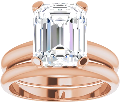 Sužadėtuvių Žiedas „Solitaire“ 417 Rožinis Aukso Emerald 10mm x 8mm (8)