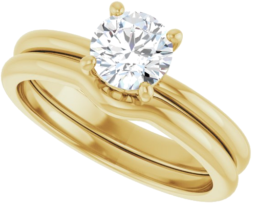 14K Yellow 5.8 mm Round Solitaire Engagement Ring Mounting (10)