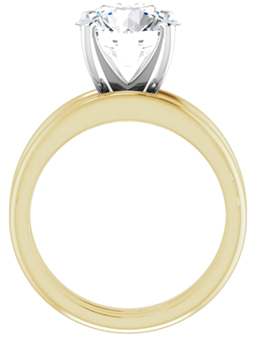 14K Yellow   White  9.4 mm Round Solitaire Engagement Ring Mounting (7)