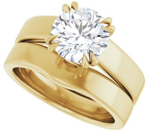 14K Yellow 8 mm Round Engagement Ring Mounting (10)