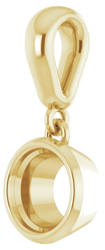 14K Yellow  5.5 mm Round Pendant Mounting (2)